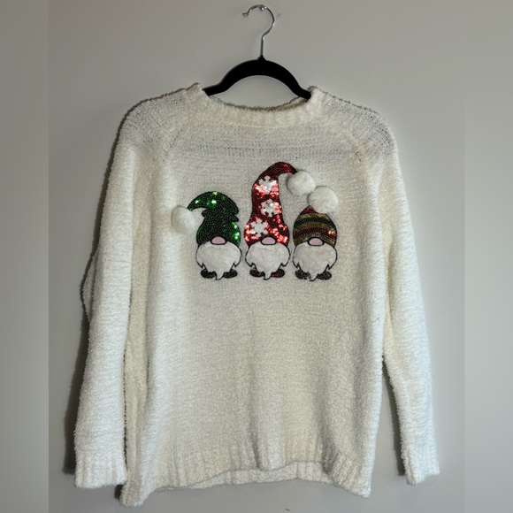 Poof! Sweaters - Poof New York Merry Christmas Holiday Gnomes Sweater size Medium